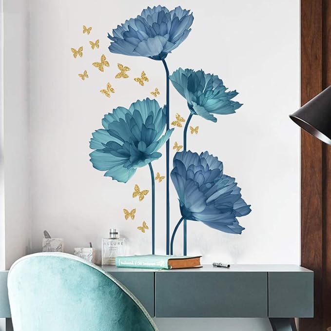 3D Wall Stickers DIY Flower Wall Decal Removable Waterproof Wall Art Decor for Bedroom Living Room Offices Home Decoration