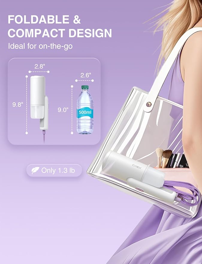 CLEVAST Steamer for Clothes - Portable Garment Steamer, Handheld Foldable Travel Size, Wrinkle Remover, 30-Second Fast Heat Up, 1000W Powerful Steam Output, 120V Only - S