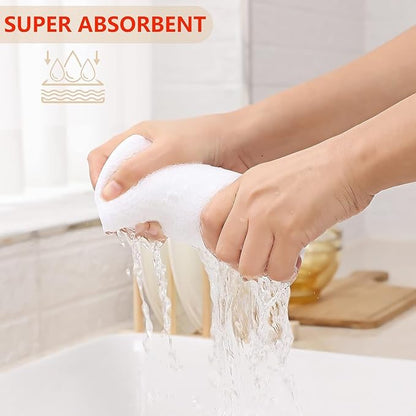 Kitinjoy 100% Cotton Waffle Weave Kitchen Hand Towels (13 X 28 Inches, White), 12-Pack Super Soft and Absorbent Dish Towel for Drying Dishes
