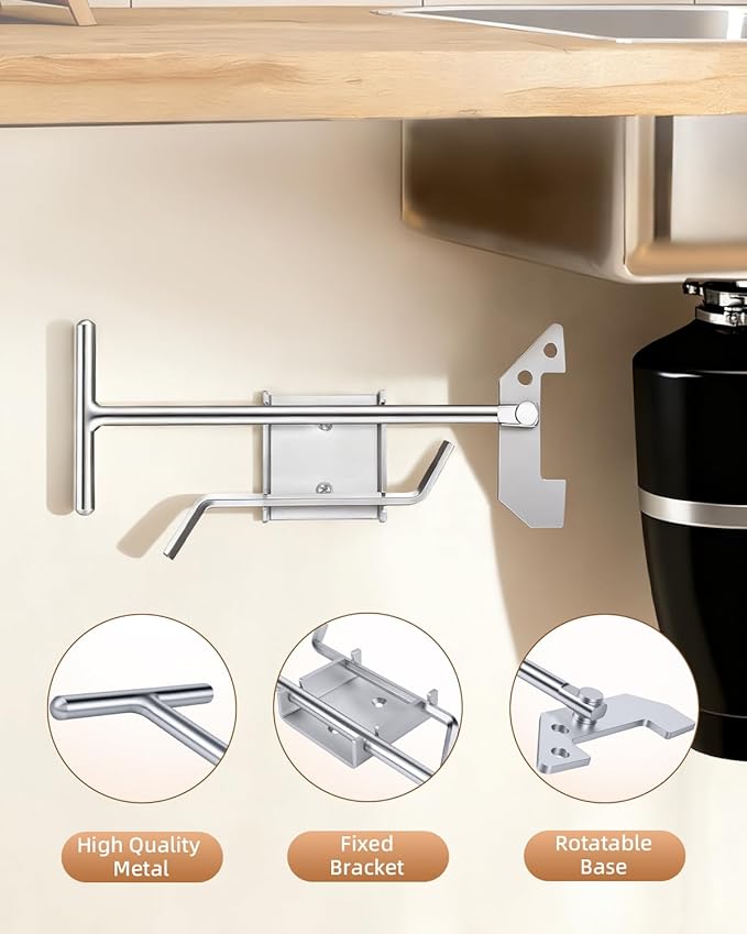 Garbage Disposal Wrench Tool& Garbage Disposer Unjamming Wrench - Universal Fit for Moen/Waste King/SinkErator | Easy Kitchen Sink Clog Unblocker