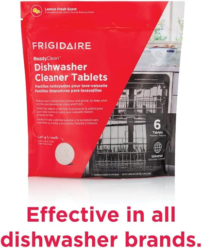 Frigidaire ReadyClean Probiotic Dishwasher Cleaner 6 Tablets, White, 6 Count