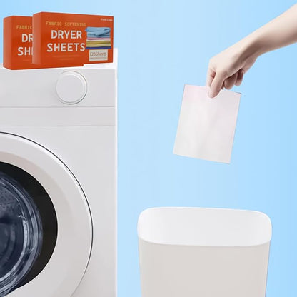 Fabric Softener Sheets – 120 Scented Pieces, Clothes Washing Sheets with Softening Laundry Tablets, Dryer Apartment Use Feature, Household Laundry Accessory for Washer Dormitory Bathroom Care Helper