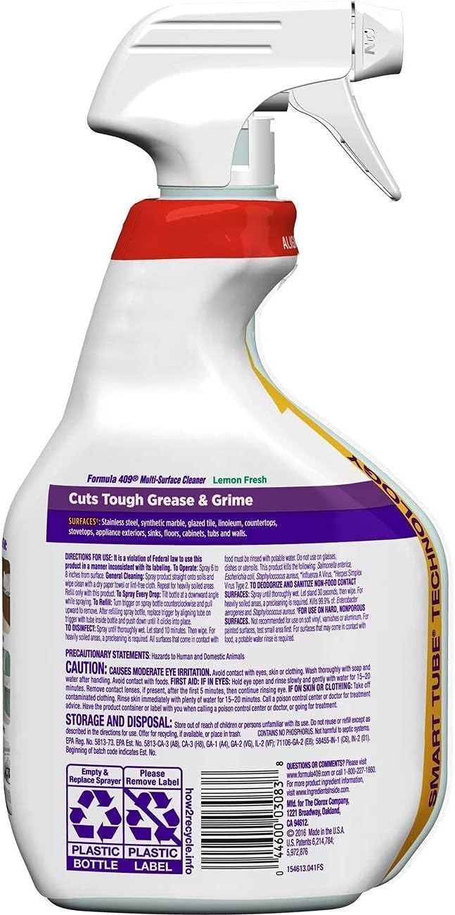 Formula 409 Multi-Surface Spray Cleaner, Lemon Scent, 22 Ounces, Pack of 3
