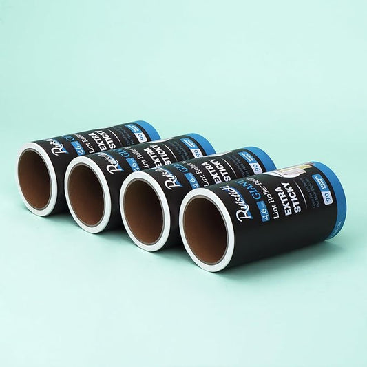 4.6 inch Giant Roller Refill for Evercare All-Purpose Giant Lint Rollers and T Handle Lint Roller 90 Sheets Each Refill, 4 Pack, 360 Sheets Total