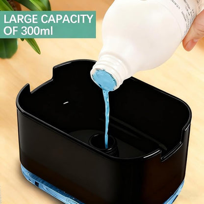 Dish Soap Dispenser and Sponge Support, Sink Soap Pump Dispenser, Liquid Soap Dispenser, Kitchen Detergent Press Box, Suitable for Kitchens, Bathrooms and Sinks (Black)
