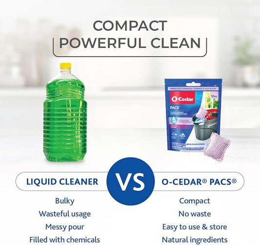 O-Cedar EasyWring Microfiber Spin Mop & Bucket Floor Cleaning System + 2 Extra Mop Head Replacements with Lavender Pac (Variety Pack)