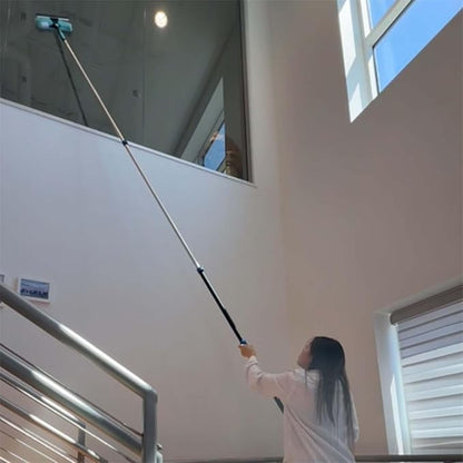 30 Foot Fan Cleaner High Ceiling 2 Cobweb Dusters with Heavy Duty Extension Pole, Window Squeegee Kit, Household Cleaning Gloves(24ft)