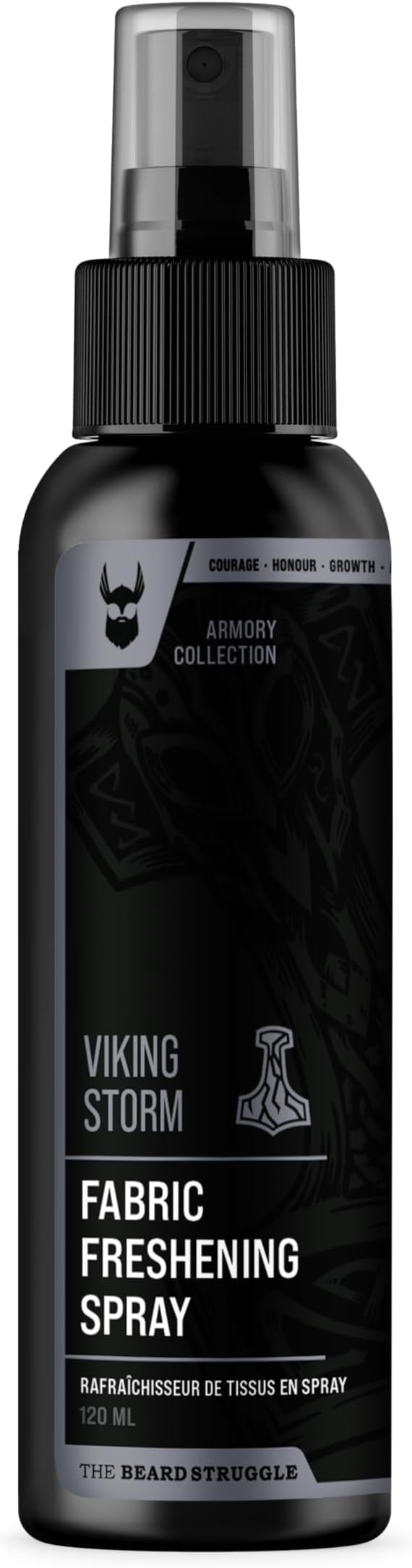 Fabric Freshener Spray by The Beard Struggle - Linen Spray Freshener for Cloths, Bed & Room Air Freshener - Odor Eliminator with Luxury Fragrance - Viking Storm, Silver Collection (120ml)