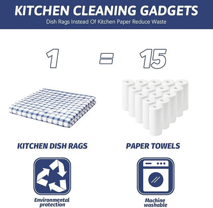 Nialnant 8 Pack Dish Cloths for Washing Dishes, 100% Cotton Reusable Cleaning Rag, Quick Drying Dish Towels for Kitchen-11 x 11 Inches