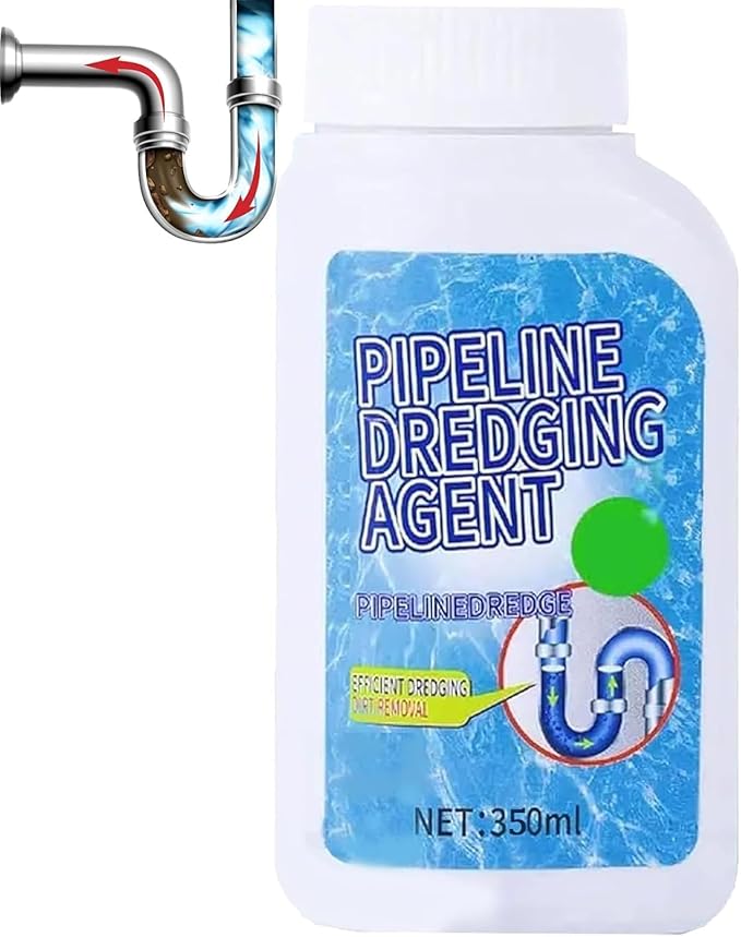 Pipeline Dredging Agent, 350ml Drain Clog Remover, Powerful pipe dredging agent, Powerful Quick Cleaning Drain Toilet Cleaner Tool, Unclog Clog And Kitchen Sink Pipe Unblocker Powder (Pack of 1)