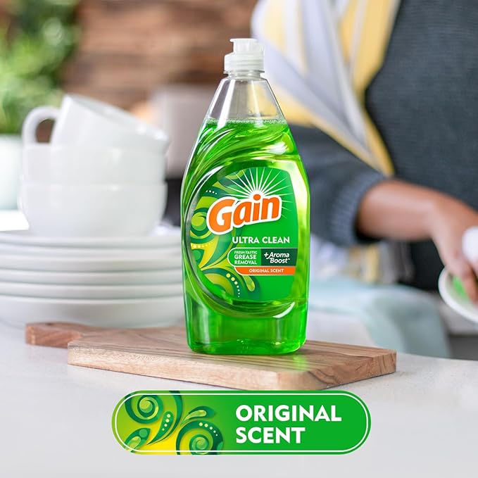 Gain Ultra Dishwashing Liquid Dish Soap,Original Scent,38 fl oz,(Pack of 3)
