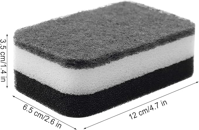 Kitchen Dishwashing Sponge Individually Wrapped Sponges, Bulk Non Scratch Scouring Pad Odor-Free Dish Sponges for Washing Dishes Wipes for Household Cleaning Dishes Travel Apartments (Black- 24 Pack)