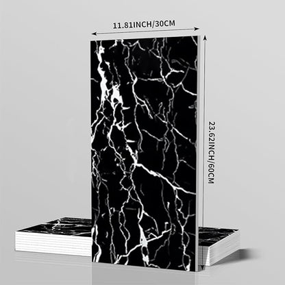 10-Sheet 23.6"x11.8" Marble Peel and Stick Wall Panels (19.4 Sq. Ft. Coverage), PVC Backsplash Tile for Living Room, Bedroom, Kitchen, Dining Room