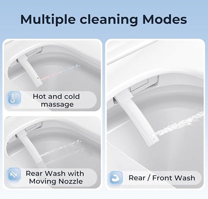 Smart Toilet with Bidet Built in Tank, Rear & Feminine Wash, Air Dryer, Auto Flush, Foot Sensor Flush, Heated Seat, Warm Water Self Cleaning, 12" Rough In, One-Piece Elongated (ZY695 Core)