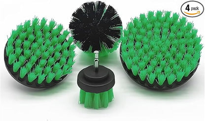 ZIMISI 4PCS Drill Brush Attachment Set, Mult-Purpose Car Wash Brush, Rotary Detailing Brush Set, Car Carpet Cleaner Brushes for Wheel, Grout, Shower, Bathroom, Floor (Green)