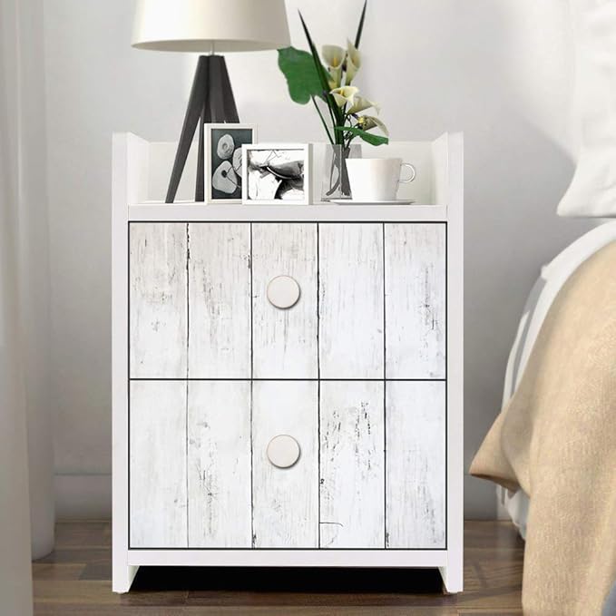 CiCiwind Peel and Stick Wallpaper Wood Contact Paper White Shiplap Wall Paper Peel and Stick Modern Rustic Wood Removable Waterproof Self Adhesive Wallpapers for Cabinets Bedroom Bathroom 78.7"x17.7"