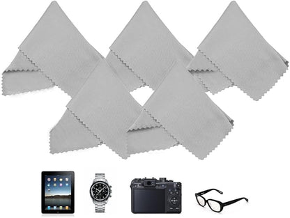 Eco-Fused Microfiber Cleaning Cloths - 12 Pack - for Cleaning Glasses, Spectacles, Camera Lenses, iPad, Tablets, Phones, iPhone, Android Phones, Laptops, LCD Screens and Other Delicate Surfaces