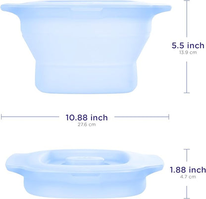 Ubbi Collapsible Microwave Steam Sterilizer for Baby Bottles, Breast Pump Accessories & Pacifiers, Reusable Silicone Steam Bag for Travel or Home Use, Fits Up to 5 Baby Bottles, Blue
