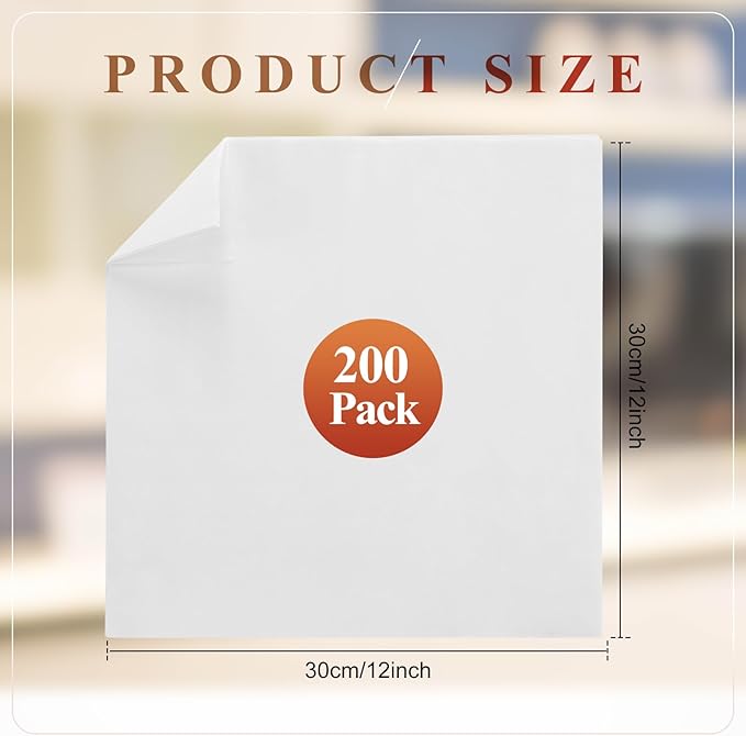 Tranqun 200 Pcs Disposable Microfiber Cleaning Cloth Bulk 12 x 12 Inch Lint Free Cloths Non Abrasive Window Wipes High Absorbent Microfiber Cleaning Rag for Household Kitchen Car Window
