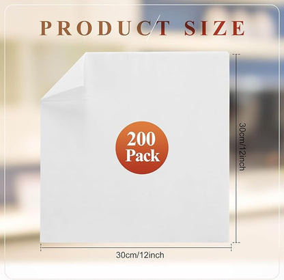 Tranqun 200 Pcs Disposable Microfiber Cleaning Cloth Bulk 12 x 12 Inch Lint Free Cloths Non Abrasive Window Wipes High Absorbent Microfiber Cleaning Rag for Household Kitchen Car Window