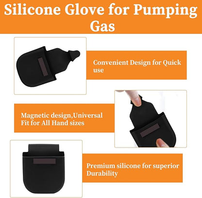 Reusable Gas Pump Glove, Silicone Gas Gloves for Gasoline Pump, Protects Hands From Dirty Pump Handles and Keyboards