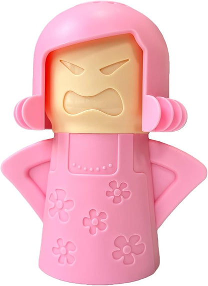Angry Mama Microwave Oven Steam Cleaner, Angry Mom Microwave Cleaner, Just Add Vinegar and Water, Cut Cleaning Time by Half (Pink)