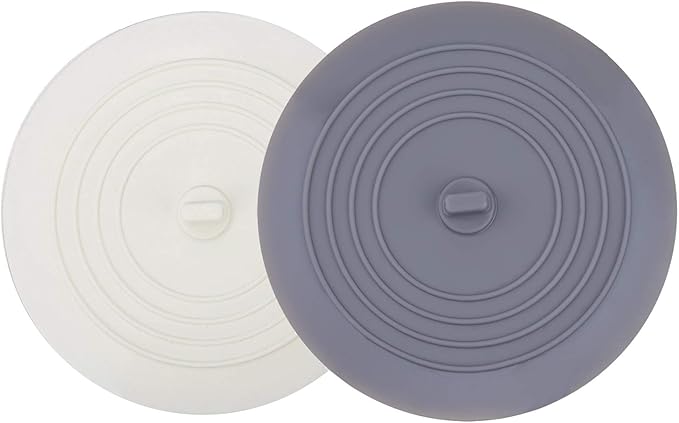 V-TOP Tub Stopper 2 Pack, 6 inches Large Silicone Drain Plug Hair Stopper Flat Suction Cover for Kitchen Gadgets Bathroom Accessories and Laundry