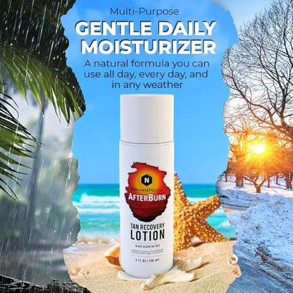Nirvanta All-in-One AfterBurn Tan Recovery Lotion – Doctor-Formulated Aftersun Lotion w/Natural Ingredients & 14 Essential Oils for All Ages – After Sun Care for Deep Hydration & Peeling Minimization
