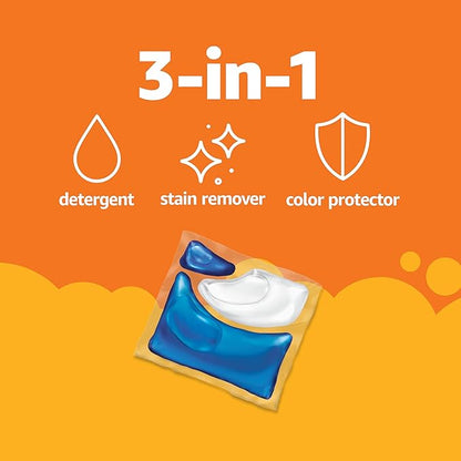 Amazon Basics Laundry Detergent Pacs, Original Scent, Powerful Triple Action, 81 Count
