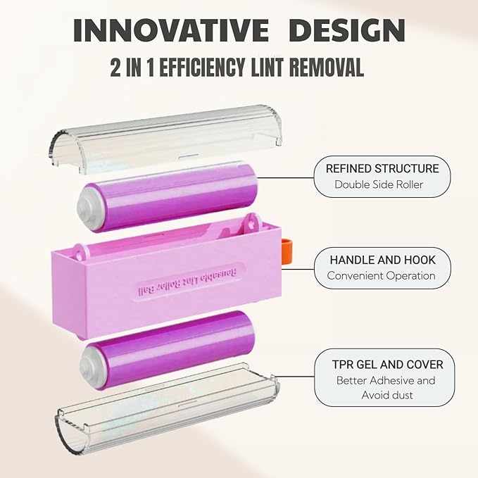 Mini Washable and Reusable Lint Roller for Clothes,Portable Sticky Roller Travel Size, Compact Pet Hair Remover and Small Lint Remover Extra Sticky