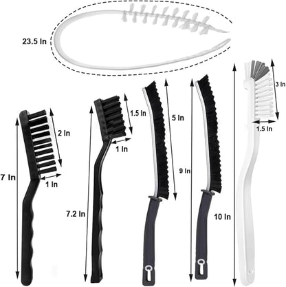 Washing Dryer Machine Rubber Seal Cleaning Brush Kits, Front Load Washer Cleaner Tools-1 PC Drum Slot Clean Brush & 5 PCS Crevice Cleaning Brushes for Bathroom, Shower & Kitchen Sink Household