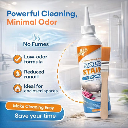 Mold Stain Remover Gel Cleaner Heavy Duty for Front Loader Washing Machine Seal, Bathroom Grout, Shower, Caulk