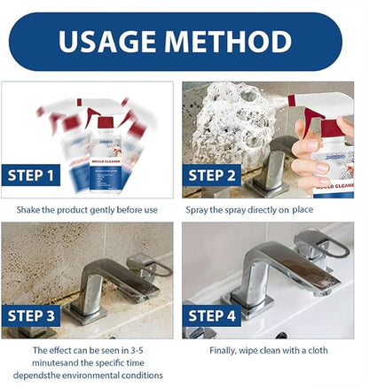 AUJ 2PCS Mould Cleaner Spray,Mould Cleaner Foam Spray,Powerful Multi-purpose Foam Cleaner,Spray Cleaner For Household Kitchen,Bathroom,Wall,Ceiling Stains Cleaner