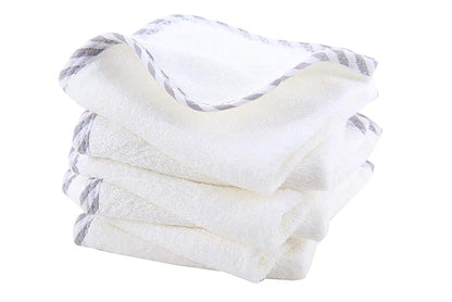HIPHOP PANDA Baby Washcloths, Rayon Made from Bamboo - 2 Layer Ultra Soft Absorbent Newborn Bath Face Towel - Reusable Baby Wipes for Delicate Skin - Gray Stripe, 30 Pack