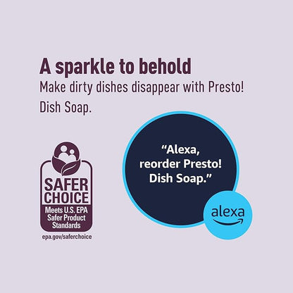 Amazon Brand - Presto! Liquid Dish Soap, Lavender Scent, Cuts Grease & Grime, Concentrated Formula, 30 fl oz, Pack of 2