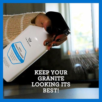 TriNova Granite Cleaner & Polish Gallon Refill for Daily Use - Made in USA, Enhances Shine, Streak-Less - for Counter-Tops, Marble, Stone, Bathroom Tile Kitchen, & Islands - 18 fl oz, 24PK