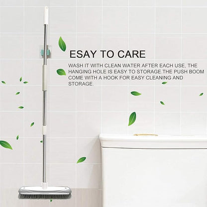 Push Broom,Tub Tile Broom Brush,Stiff Bristles Broom for Shower Cleaning, Patio, Kitchen,Grout and Garage,Indoor Outdoor Cleaning Brush,Adjustable Stainless Steel Long Handle-46.5"…