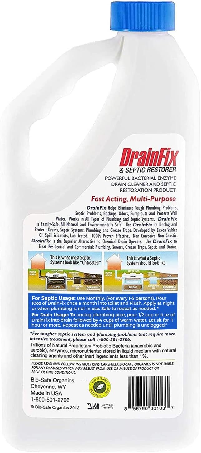 Bio-Safe Organics - Septic Tank Shock - Small Combo Drainfix & Small BOSS package - Patented Exxon Valdez Septic Tank Treatment - Septic Maintenance