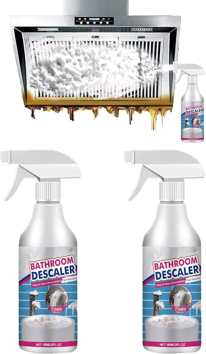 2025 Bathroom Descaler Foam Cleaner Spray, Stubborn Stains Cleaner, All-Purpose Rinse Cleaning Foam for Toilet, Bath, Shower, Glass, and Sink (2Pcs)