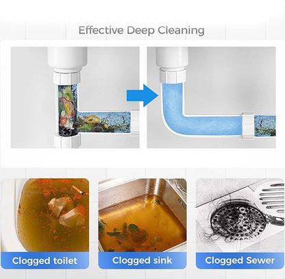 110g Powerful Sink and Drain Cleaner Powder, Pipeline Dredging Agent Powder Drain Cleaner, Multi-functional Fast-Acting Pipe Dredging Agent for Kitchen and Toilet Pipeline Unblocker (3pc)