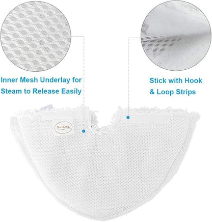 Fushing 3Pcs Steam Mop Pads, Triangle Washable Microfiber Cleaning Steamer Replacement Pads for Shark Steam Pocket Mop S3500 Series S3501 S3550 S3601 S3601D S3801 S3801CO S3901 SE450 S2901