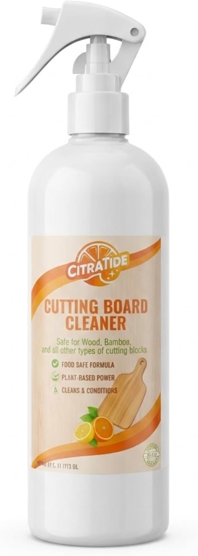 Cutting Board Cleaner Spray – Food Safe Cleaner & Conditioner for Wood, Bamboo, plastic cutting boards & Butcher Blocks – Plant-Based Citrus Power, Non-Toxic, USA Made (16 fl oz)