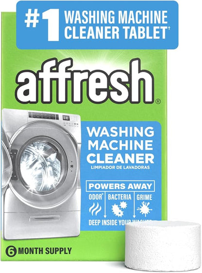 Affresh Washing Machine Cleaner, Helps Power Away Odor Causing Bacteria & Grime Deep Inside Pump, Valve & Hoses, 6 Time Release Tablets, 6 Month Supply