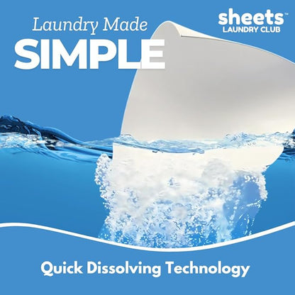 Sheets Laundry Club - Liquidless Laundry Detergent Sheets, 100 Loads - Lavender Scent, Eco-Friendly, Quick-Dissolving Formula, Hypoallergenic, Septic Safe, Plastic-Free Packaging - 50 Sheets