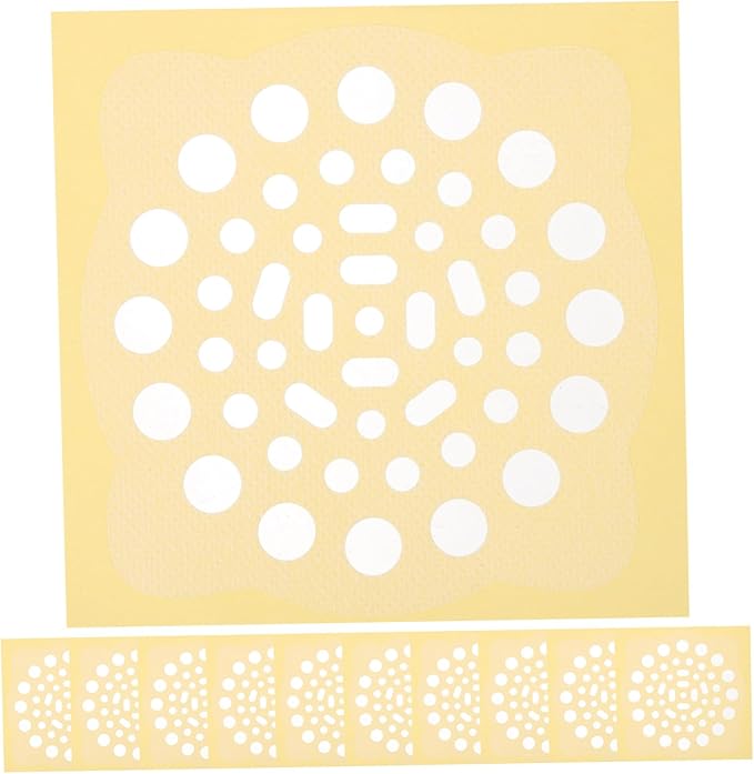 Angoily 20pcs Hair Filtering Stickers for Floor Drain Screens Sink Drain Hair Catcher Decals for Kitchen Bathroom and Laundry Use Non-woven Adhesive