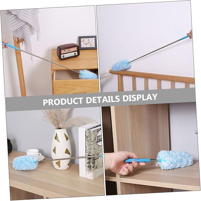 Extendable Microfiber Duster with Bendable Head Household Cleaning Tool for Dusting Blinds Furniture and Windows Material for Long Term Use