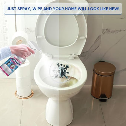 Bathroom Descaler Foam Cleaner, All-In-One Powerful Cleaner Spray, Strong Shower, Bathtub, Glass, Faucet, Tile, and Toilet Cleaner for Stubborn Stains & Limescale Removal (1)