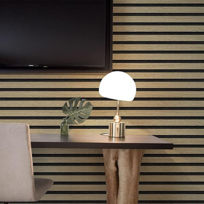 myforHD Wallpaper Peel and Stick Wood Grating Stripe Self-Adhesive Wallpaper Faux Wood Contact Paper Wood Slats Self Adhesive Wall Paper PVC Vinyl Film Removable Waterproof (Wood B, 17.3" x 118")