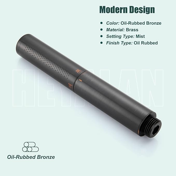 Heyalan Hand Held Shower Wand, High Pressure Handheld Head with Strong Flow, Luxury Spray for Bathroom,Dual Function,Oil-Rubbed Bronze