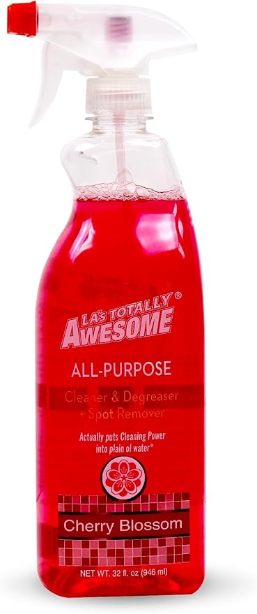 La's Totally Awesome All-Purpose Cleaner Spray, Cherry Blossom, Plant-Based and Biodegradable Formula Perfect for Most Counters, Sinks, Appliances and More, 32 Fl Oz, (Pack of 8)